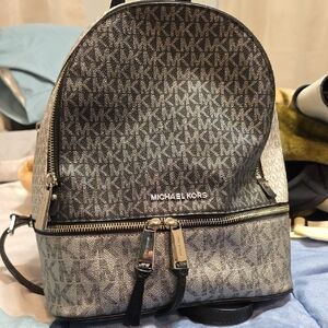 Michael Kors Monogram Black and Gray Backpack